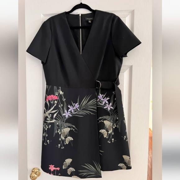 Ted Baker Beautiful Floral Mock Wrap Dress - Picture 1 of 5